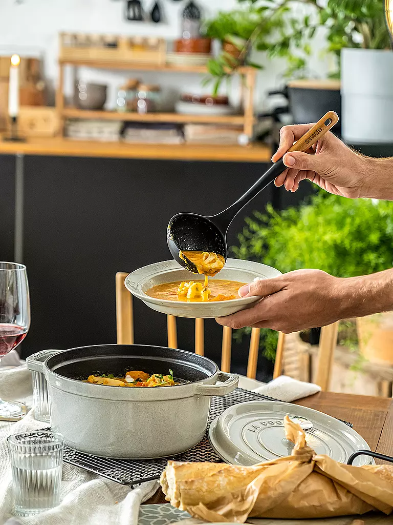 STAUB | Louche à soupe 31cm Acacia / Silicone | Marron