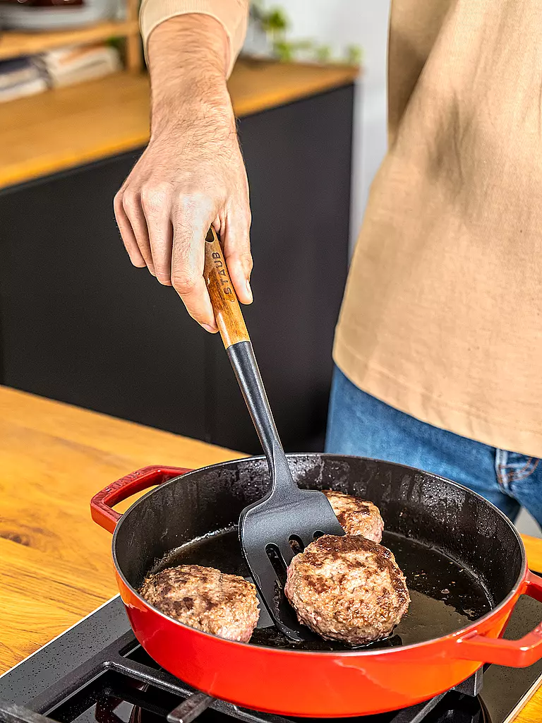 STAUB | Spatule 31cm Acacia / Silicone | Marron