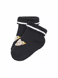 STEIFF | Chaussettes bébé gris chiné doux | Bleu foncé