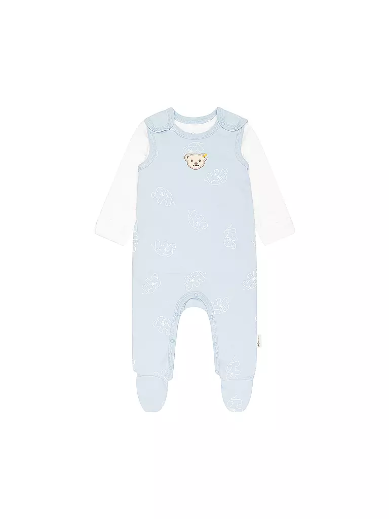 STEIFF | Ensemble bébé 2 pièces, combinaison et T-shirt à manches longues | Bleu clair