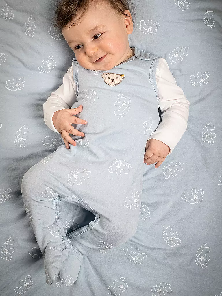 STEIFF | Ensemble bébé 2 pièces, combinaison et T-shirt à manches longues | Bleu clair