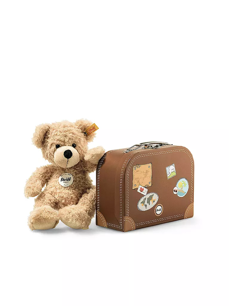 STEIFF | Fynn Ours en peluche dans une valise beige 28 cm | beige