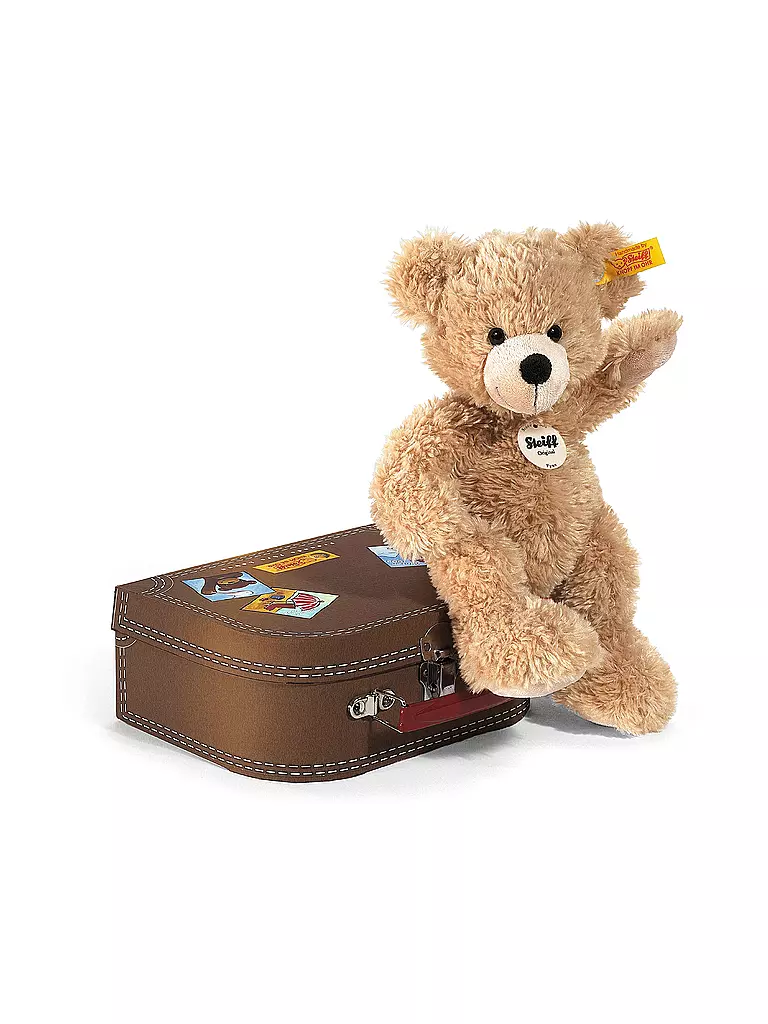 STEIFF | Fynn Ours en peluche dans une valise beige 28 cm | 