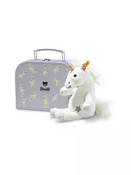 STEIFF | Peluche Unica Licorne Souple dans une Valise 20cm | Blanc
