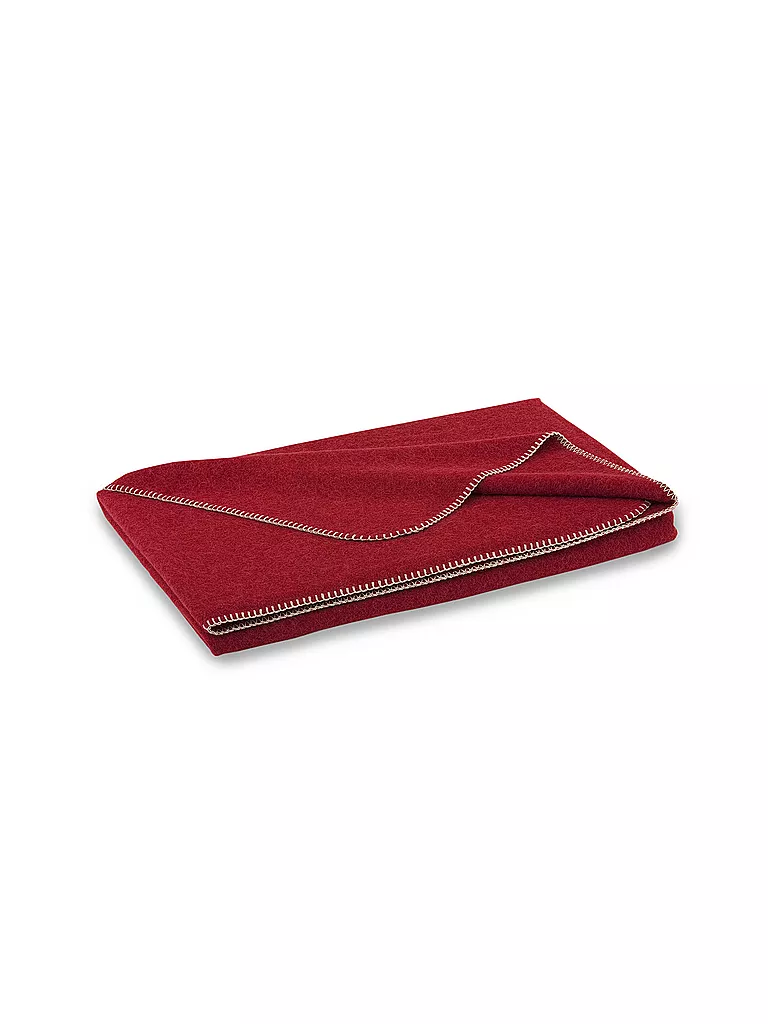 STEINER 1888 | Couverture en laine "Alina" 150x190cm airelle | rot