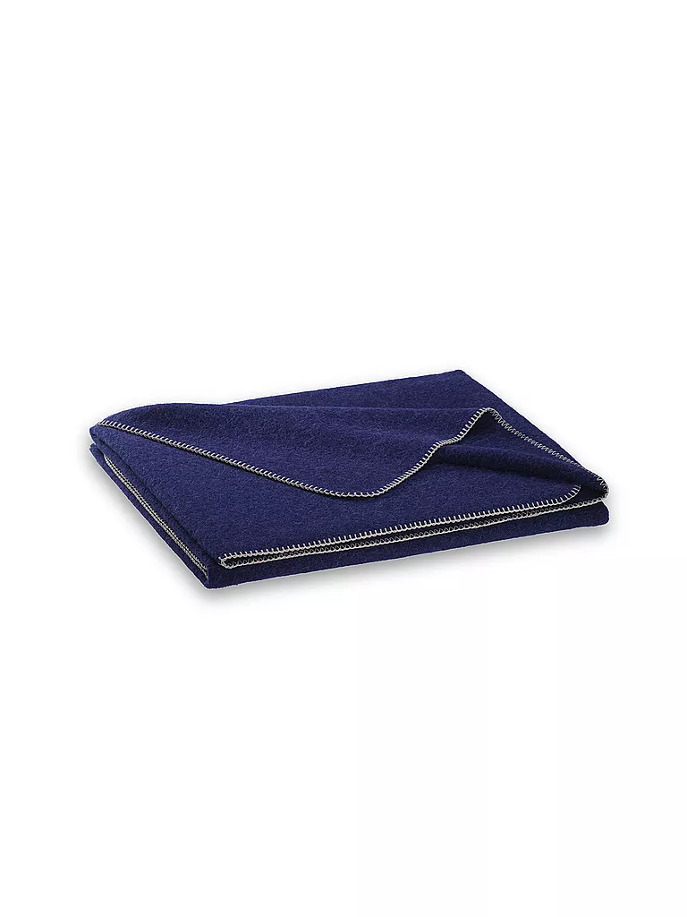 STEINER 1888 | Couverture en laine "Alina" 150x190cm myrtille | dunkelblau