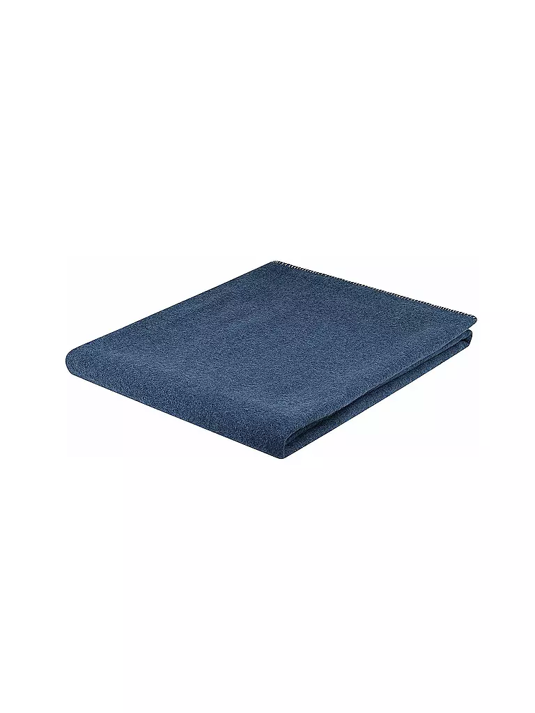 STEINER 1888 | Couverture en laine - Plaid Alina 145x190cm Crocus | dunkelblau