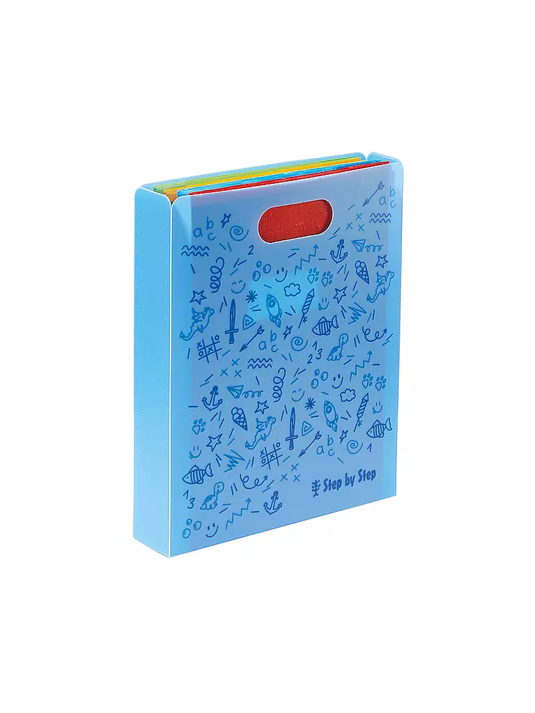 STEP BY STEP | Boîte de rangement avec poignée Bleu | Bleu clair