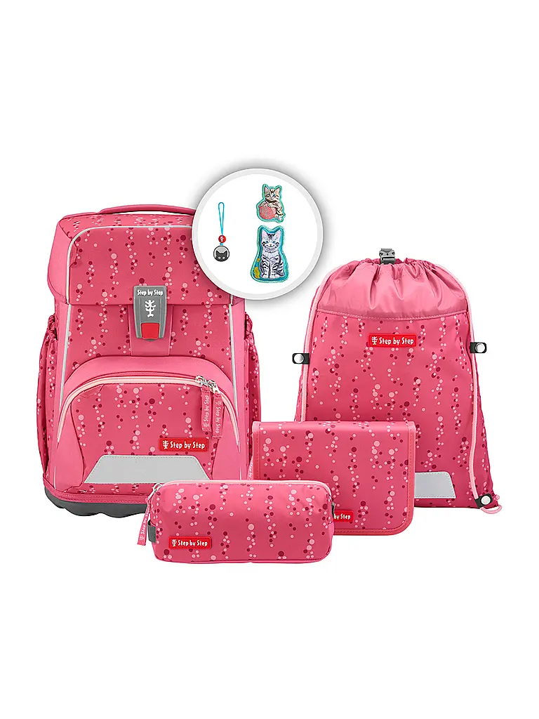 STEP BY STEP | Ensemble de cartable BASIS Pink Bubbles | Rose vif