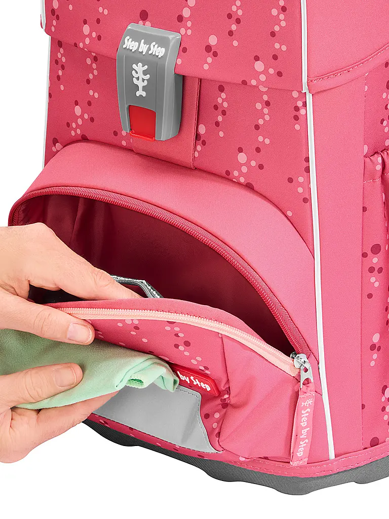 STEP BY STEP | Ensemble de cartable BASIS Pink Bubbles | Rose vif