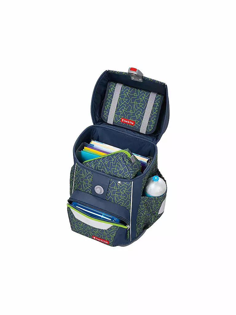 STEP BY STEP | Schultaschen Set 4tlg BASIS Green Geometric  | Vert