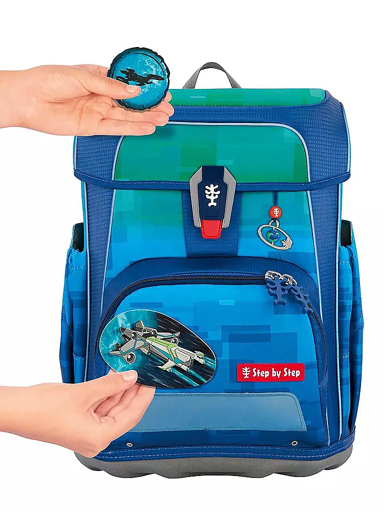 STEP BY STEP | Schultaschen Set 5-teilig  CLOUD Ocean Space Craft Spike  | Bleu