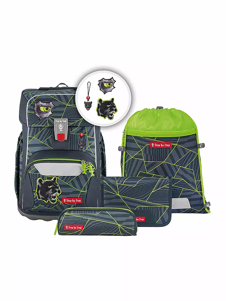 STEP BY STEP | Schultaschen Set 5tlg GIANT Dark Cat Chiko  | Noir