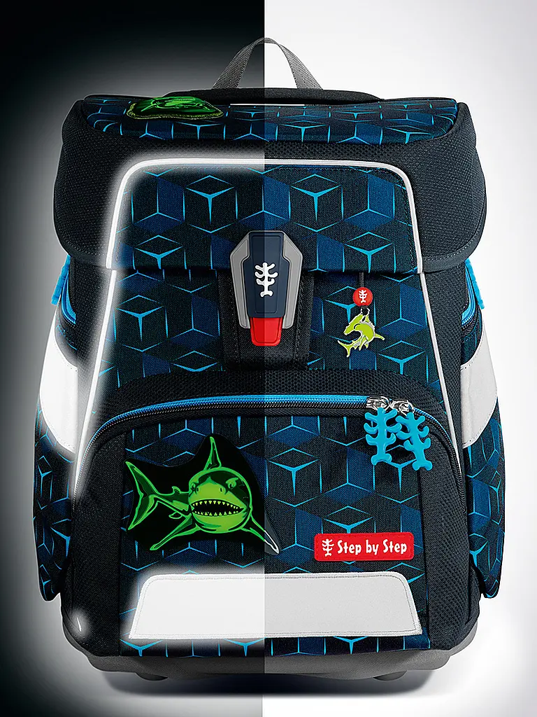 STEP BY STEP | Set de cartable 5 pièces SPACE Shine Shark Dexte | Noir