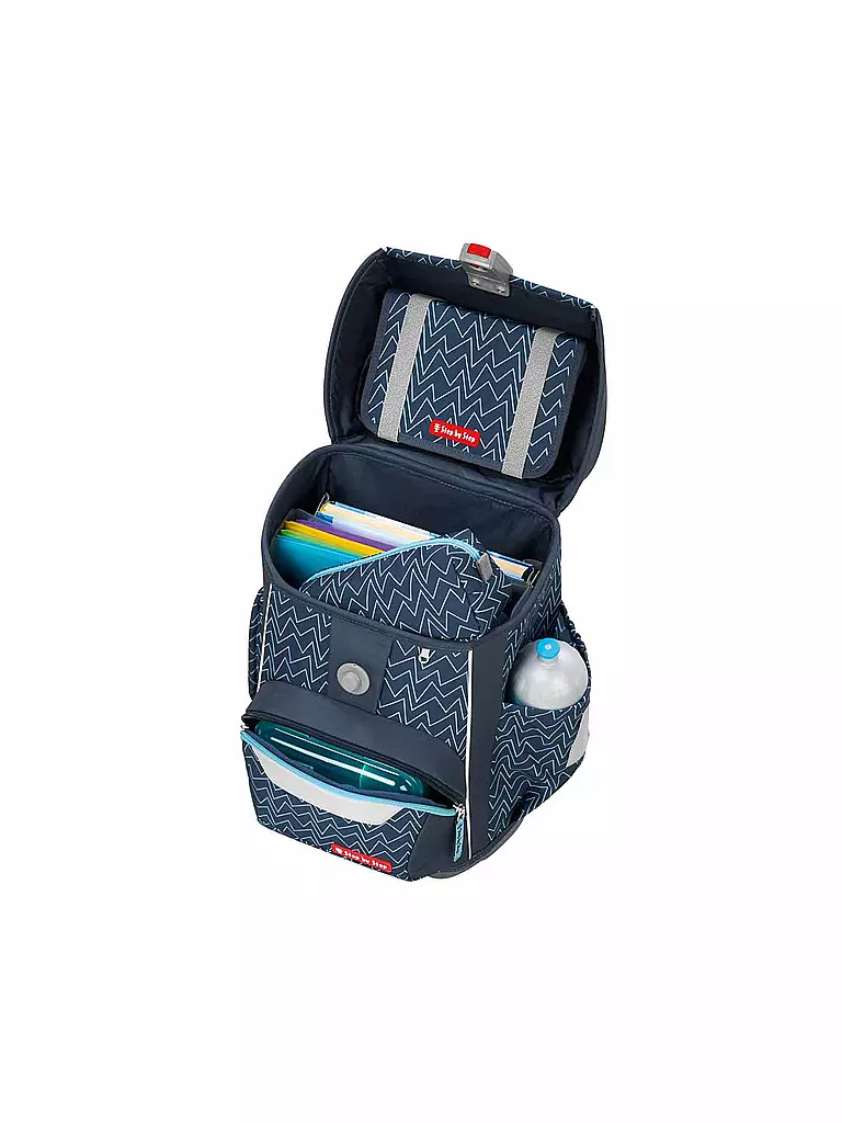 STEP BY STEP | Set de cartables 4 pièces BASIS Blue Lines | Bleu foncé