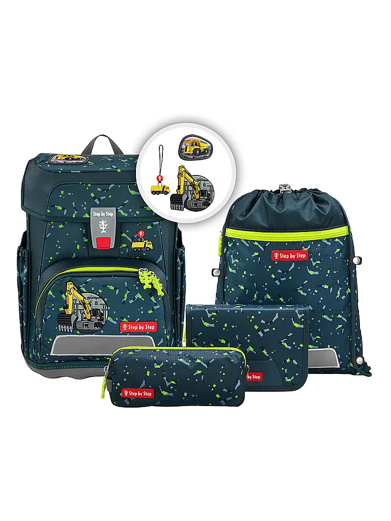 STEP BY STEP | Set de cartables 5 pièces CLOUD Bagger Rocco | Vert foncé