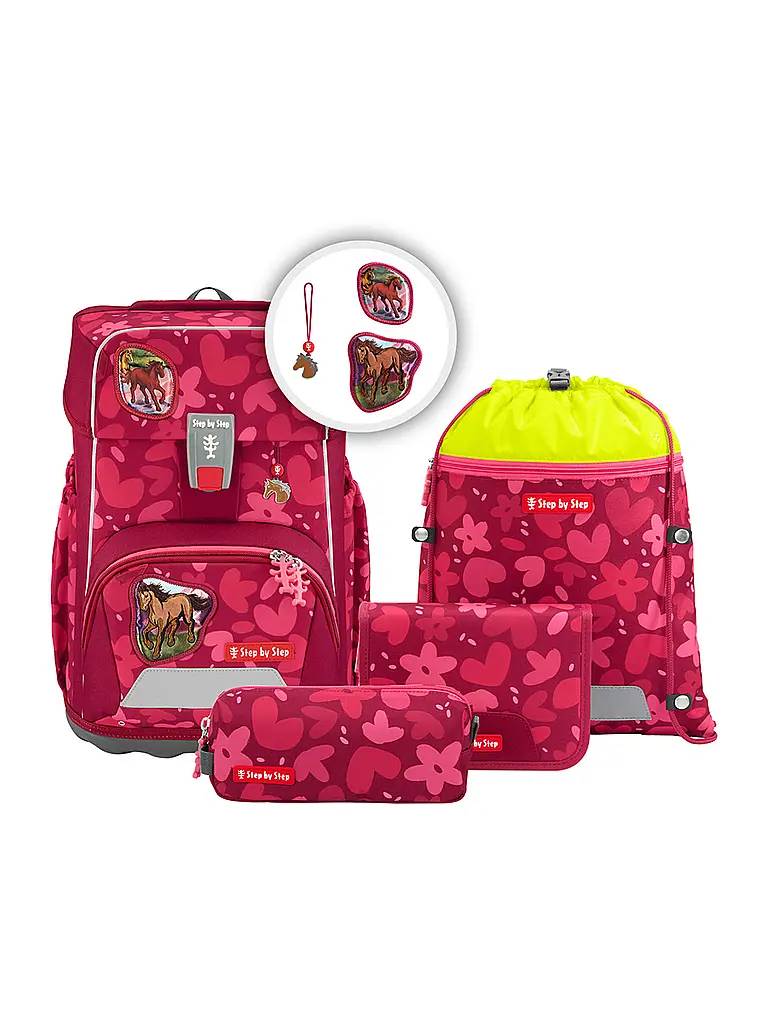 STEP BY STEP | Set de sac à dos scolaire GIANT 5 pièces Wild Horse Nora | Rouge
