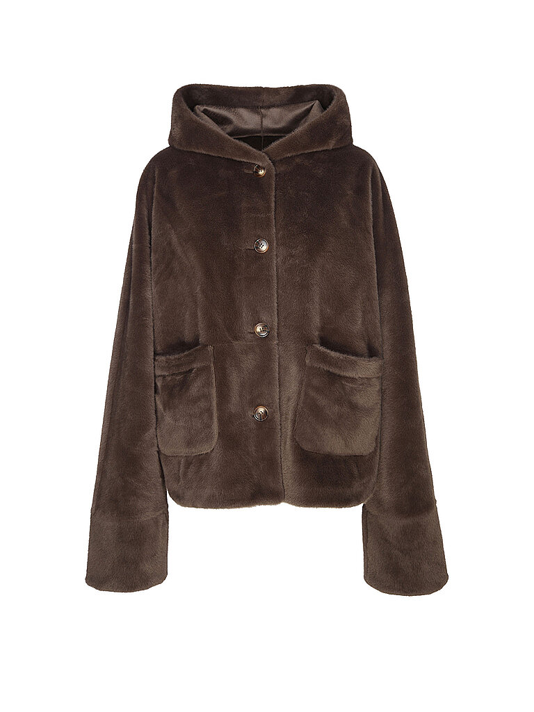 Veste réversible aspect fourrure RYLEE marron 36