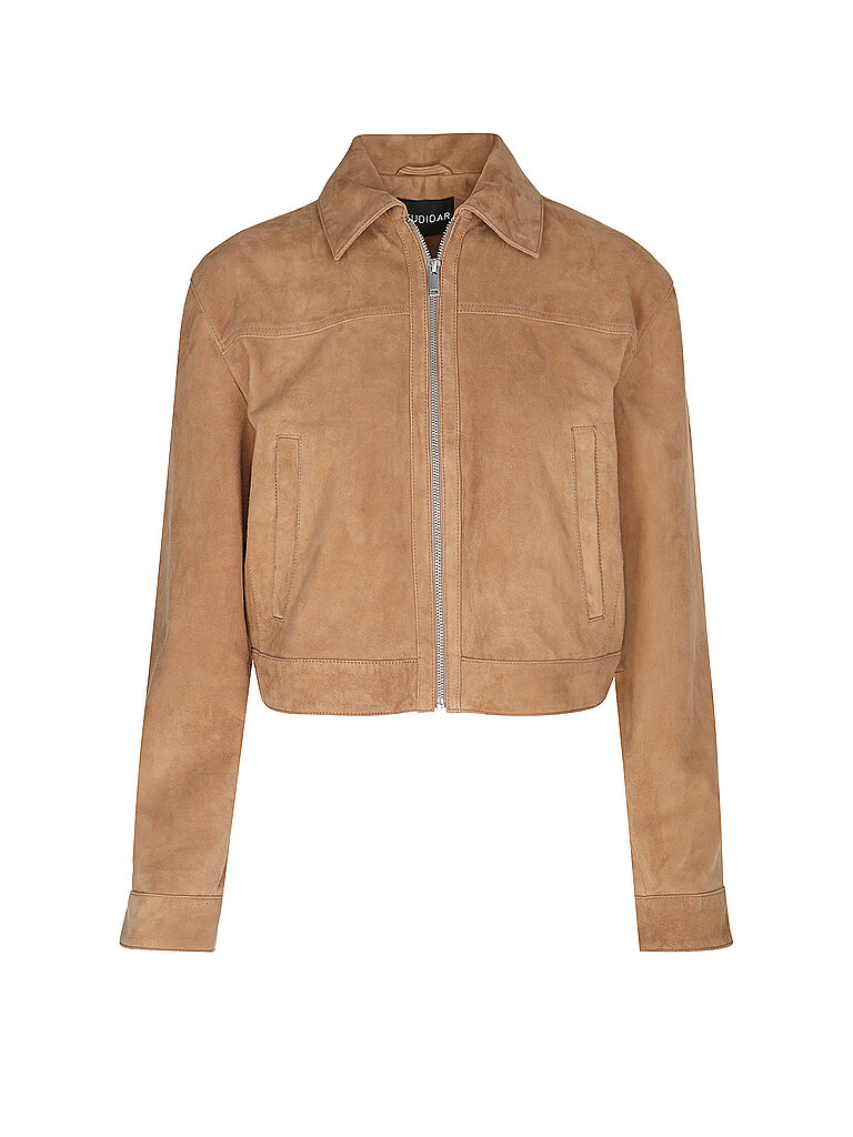 Veste en cuir SUE marron clair 38