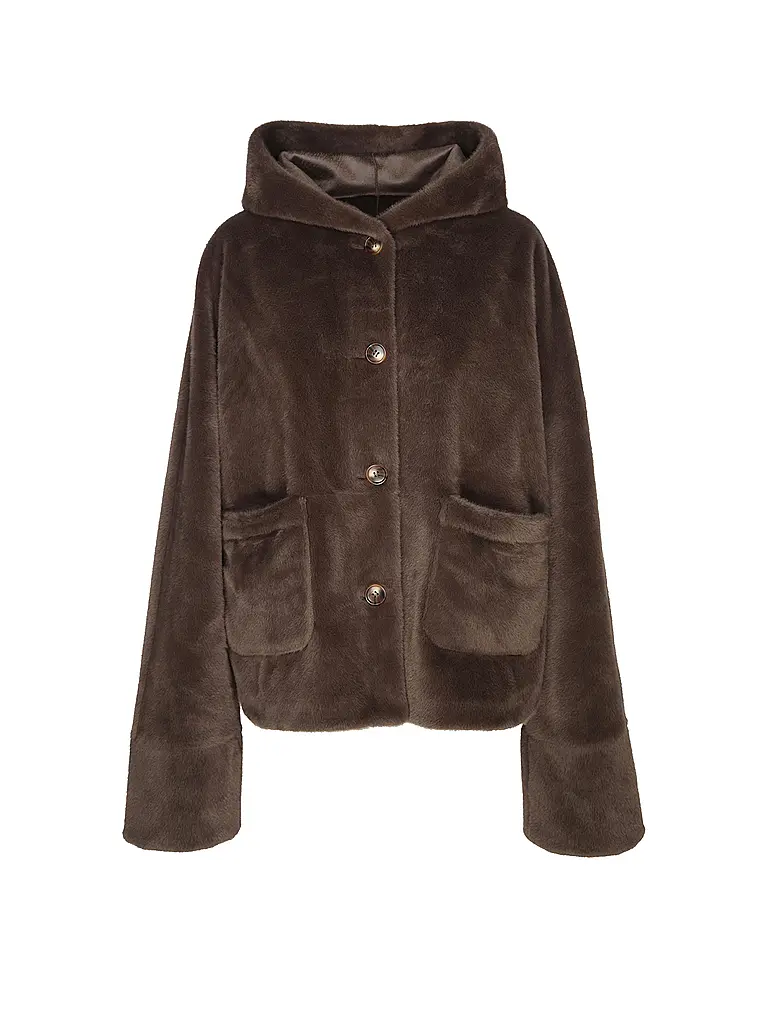 STUDIO AR | Veste réversible aspect fourrure RYLEE | Marron
