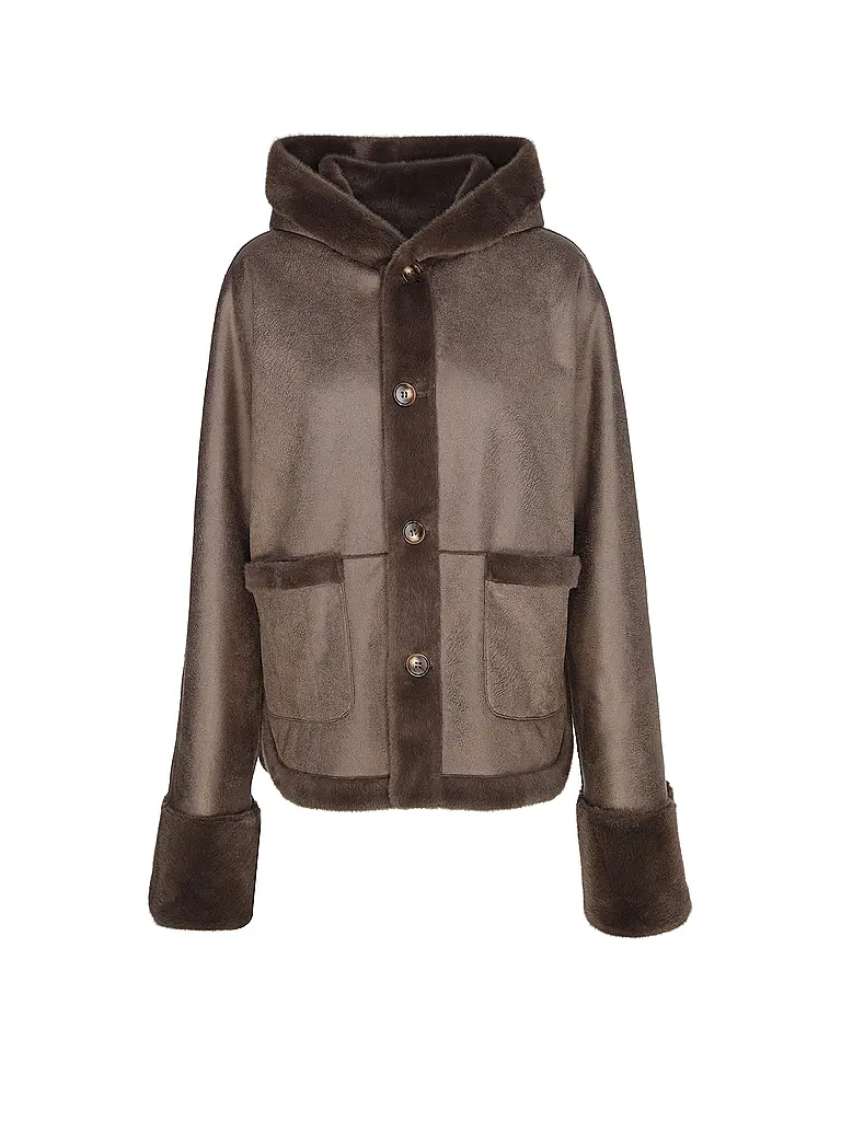 STUDIO AR | Veste réversible aspect fourrure RYLEE | Marron