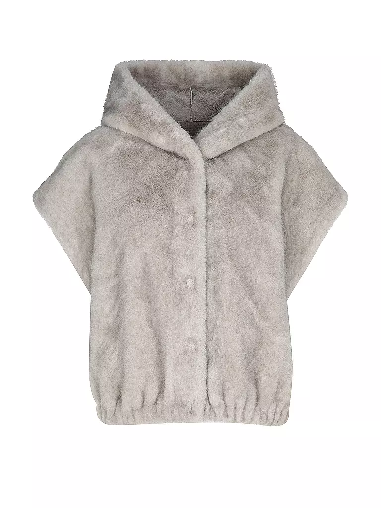 STUDIO AR | Wendejacke in Felloptik MINK | grau