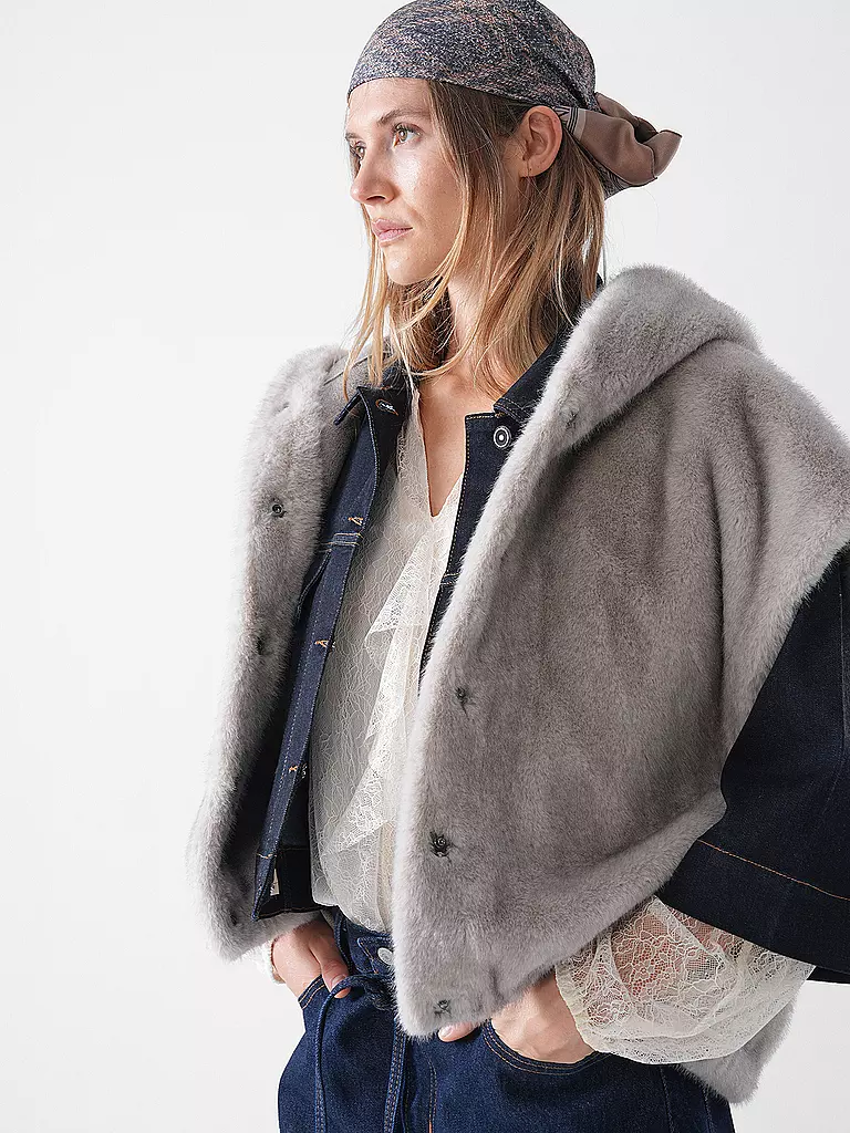 STUDIO AR | Wendejacke in Felloptik MINK | 