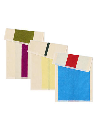 SUITE702 | Serviette d'invité Serviette d'invité 3x30x50cm COTON PEIGNÉ Aqua/Fuchsia/Jaune