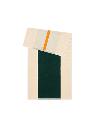 SUITE702 | Serviette 50x100cm COTON PEIGNÉ Vert Foncé/Orange