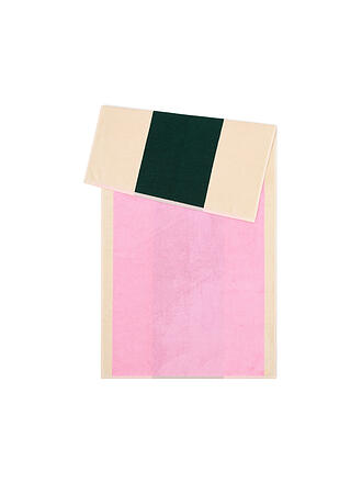 SUITE702 | Serviette de douche 70x140cm COTON PEIGNÉ Rose/Vert foncé