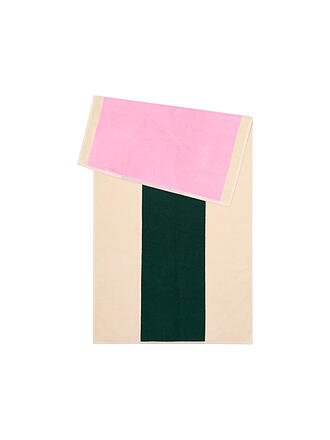 SUITE702 | Serviette de douche 70x140cm COTON PEIGNÉ Rose/Vert foncé