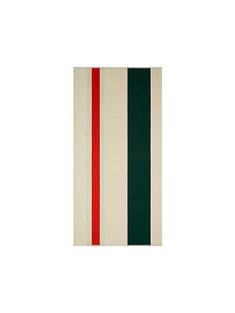 SUITE702 | Serviette de plage 90x180cm COTON PEIGNÉ Rouge/Vert Foncé/