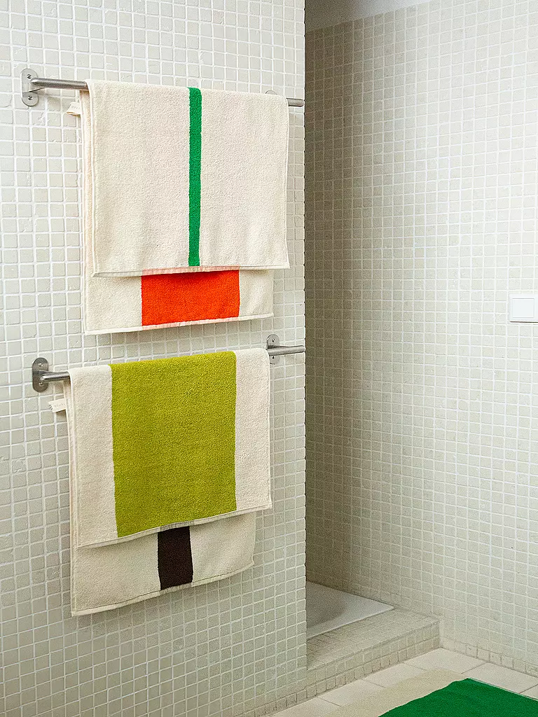 SUITE702 | Serviette 50x100cm MARTENS AND MARTENS Marron/Citron vert | 