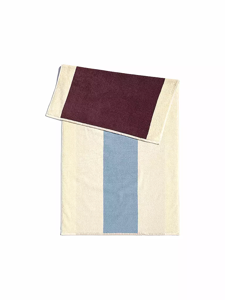 SUITE702 | Serviette 50x100cm MARTENS AND MARTENS Sky Blue/Bordeaux | dunkelrot