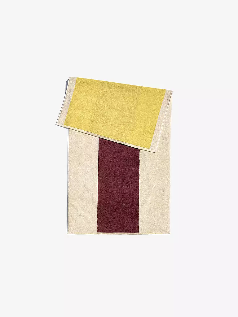 SUITE702 | Serviette de douche 70x140cm MARTENS AND MARTENS Jaune/Bordeaux | gelb