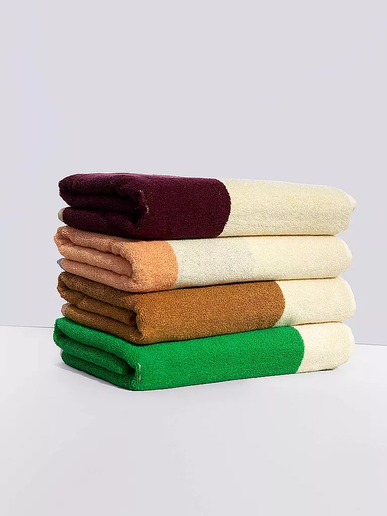 SUITE702 | Serviette de douche 70x140cm MARTENS AND MARTENS Jaune/Bordeaux | gelb