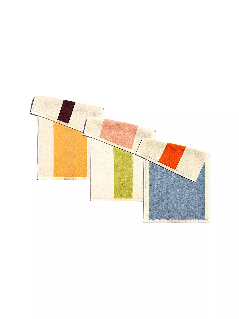 SUITE702 | Set de 3 serviettes d'invités 30x50cm MARTENS AND MARTENS Lime/Jaune/Bleu ciel | bunt