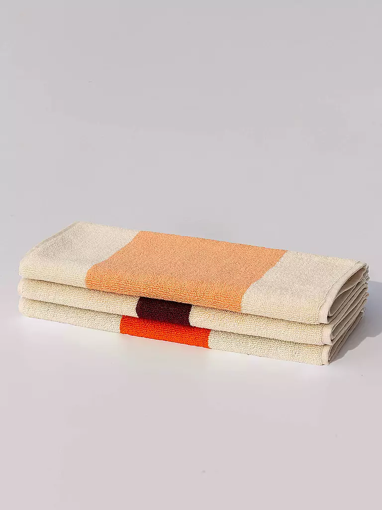 SUITE702 | Set de 3 serviettes d'invités 30x50cm MARTENS AND MARTENS Lime/Jaune/Bleu ciel | 