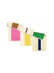 SUITE702 | Set de 3 serviettes d'invités 30x50cm MARTENS AND MARTENS Lime/Jaune/Bleu ciel | Multicolore