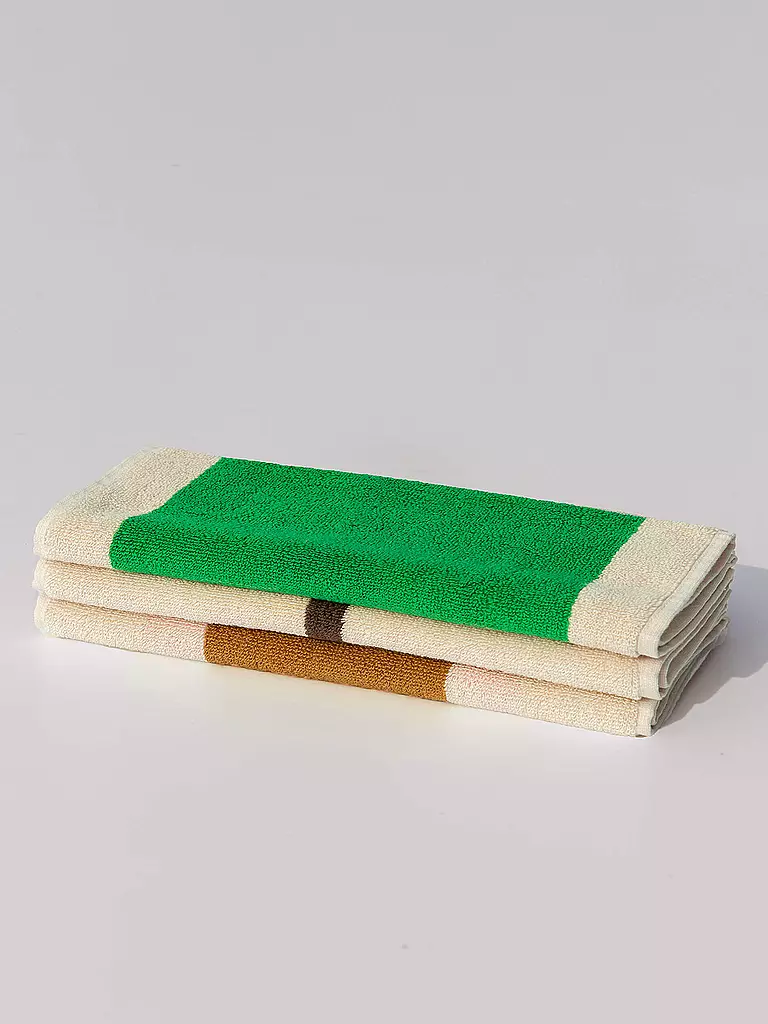 SUITE702 | Set de serviettes d'invités 3x 30x50cm MARTENS AND MARTENS Rose/Bleu roi/Marron | 