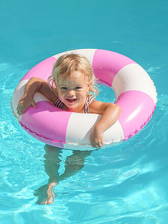 SUNNYLIFE | Mini-bouée pour enfants - Rayures magenta pour fête à la piscine