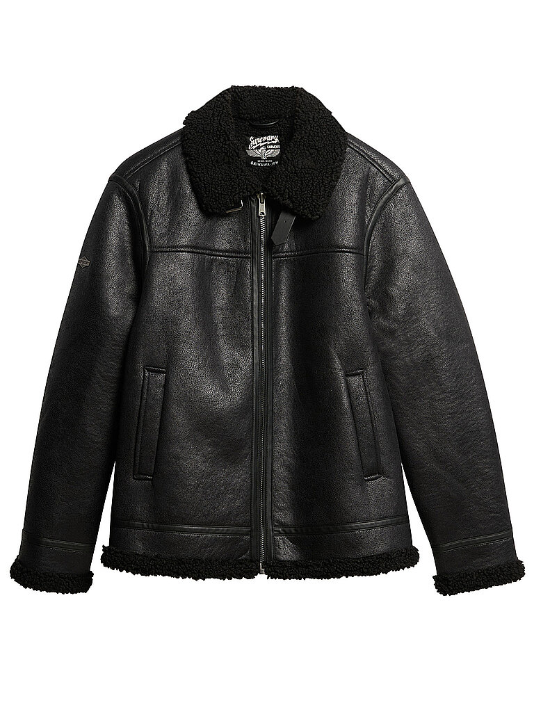 Blouson aspect cuir noir S