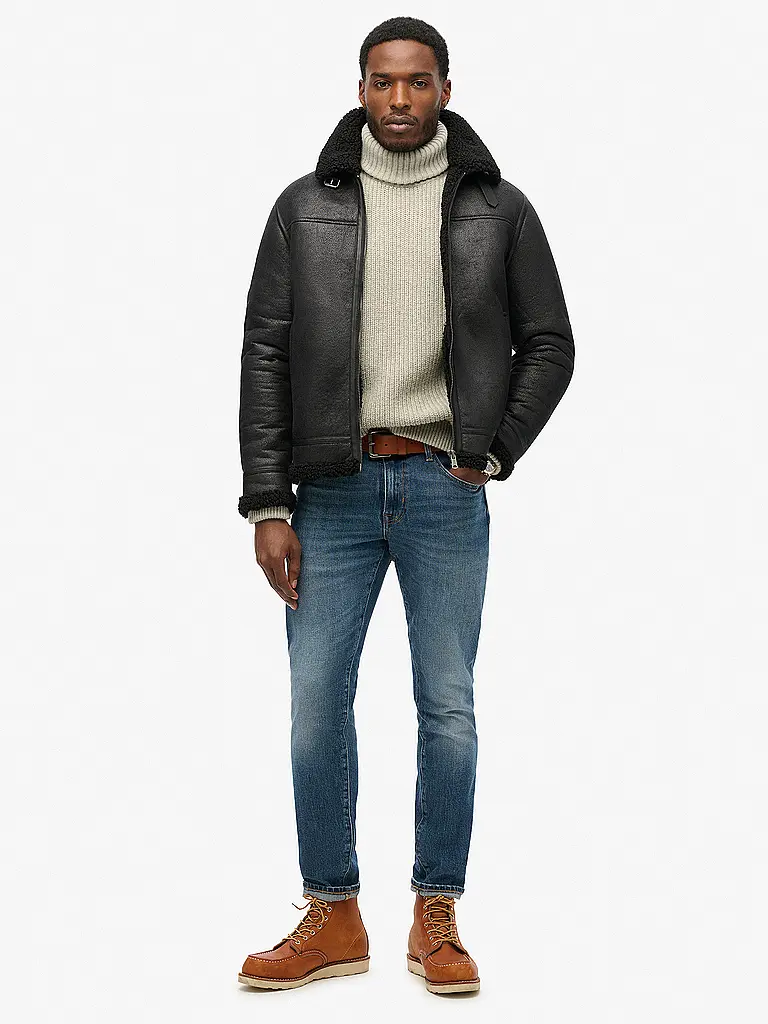 SUPERDRY | Blouson aspect cuir | schwarz
