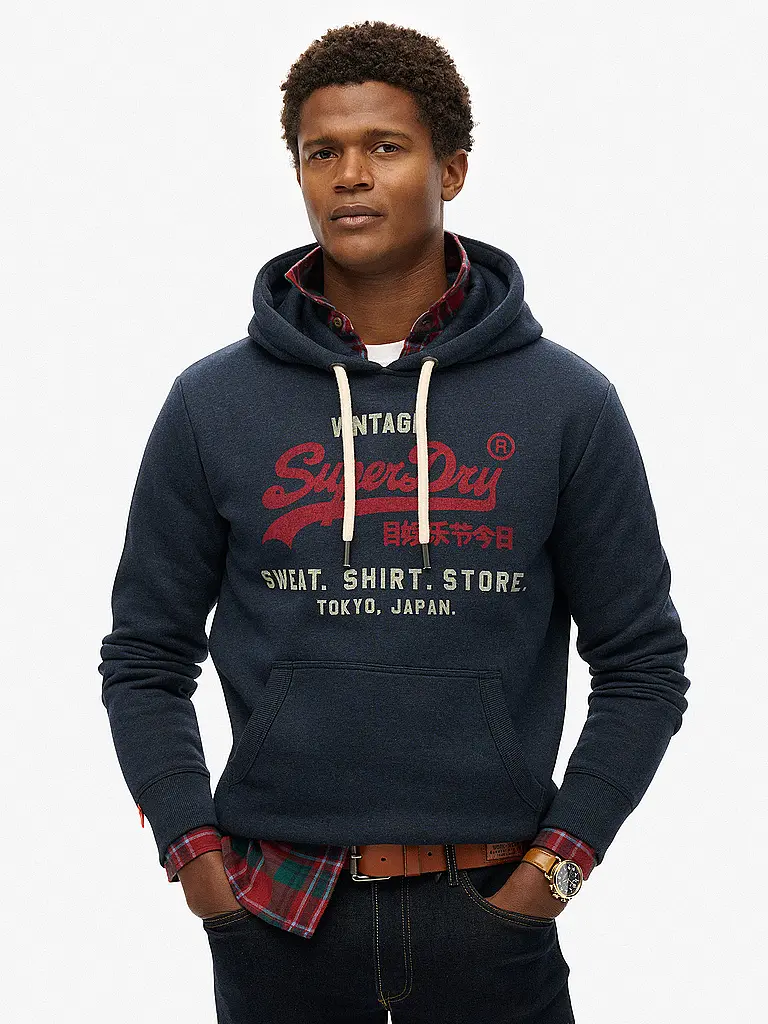 SUPERDRY | Kapuzensweater - Hoodie | Bleu foncé