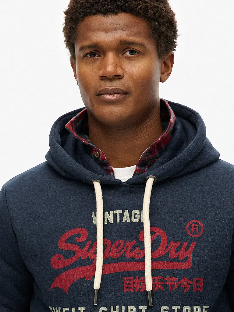 SUPERDRY | Kapuzensweater - Hoodie | Bleu foncé