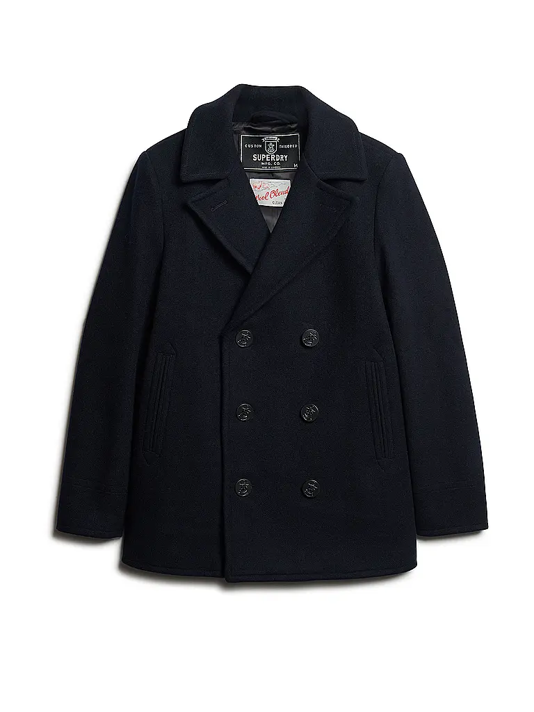 SUPERDRY | Manteau en laine | Bleu foncé