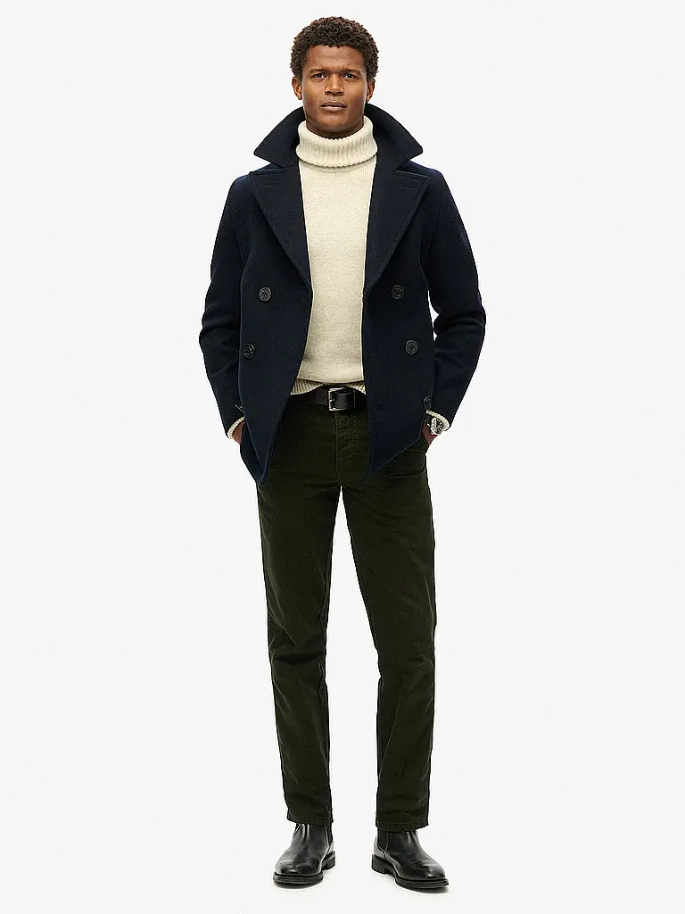 SUPERDRY | Manteau en laine | Bleu foncé