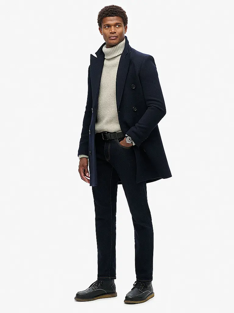 SUPERDRY | Manteau en laine | Bleu foncé