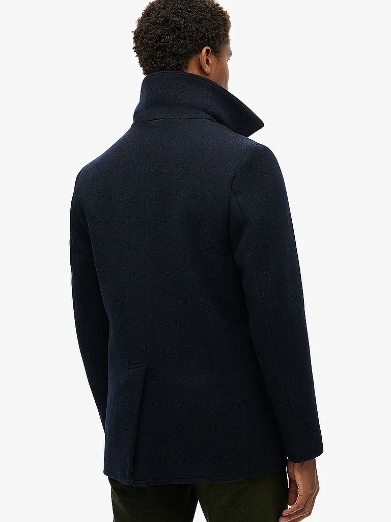 SUPERDRY | Manteau en laine | Bleu foncé