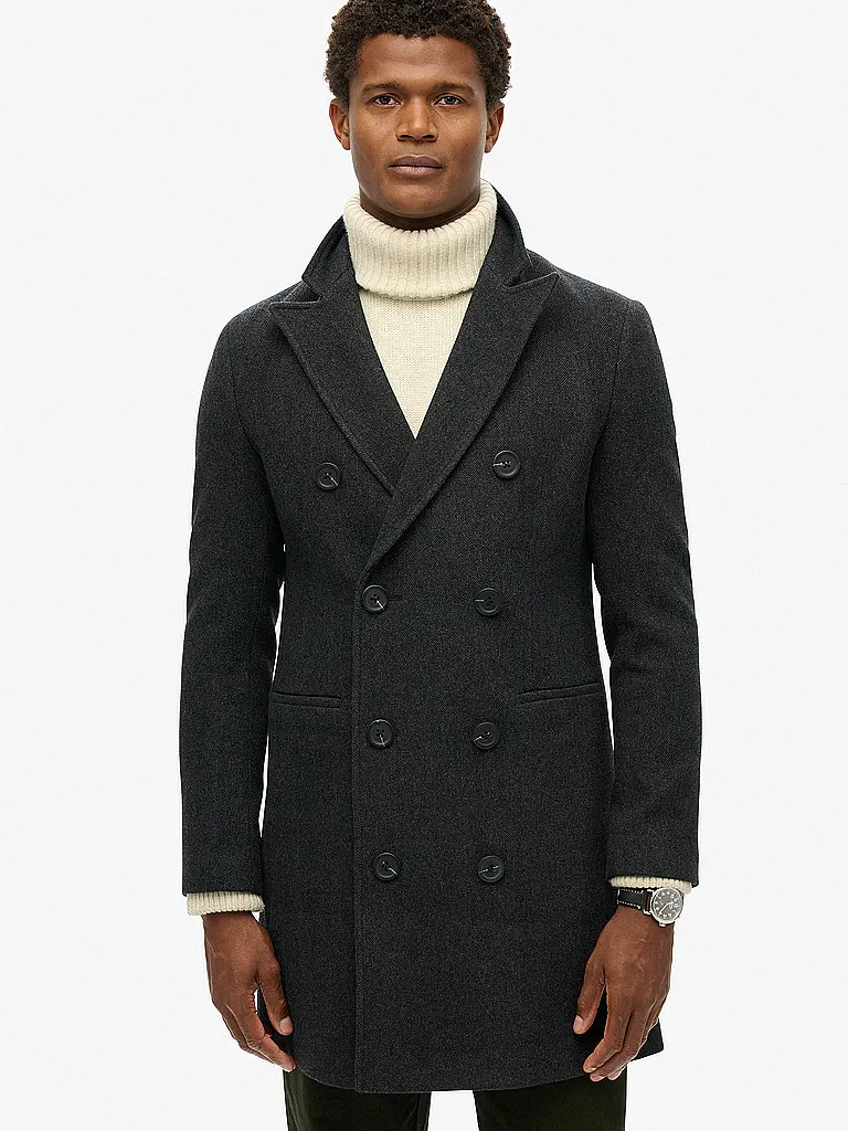 SUPERDRY | Manteau en laine | Noir